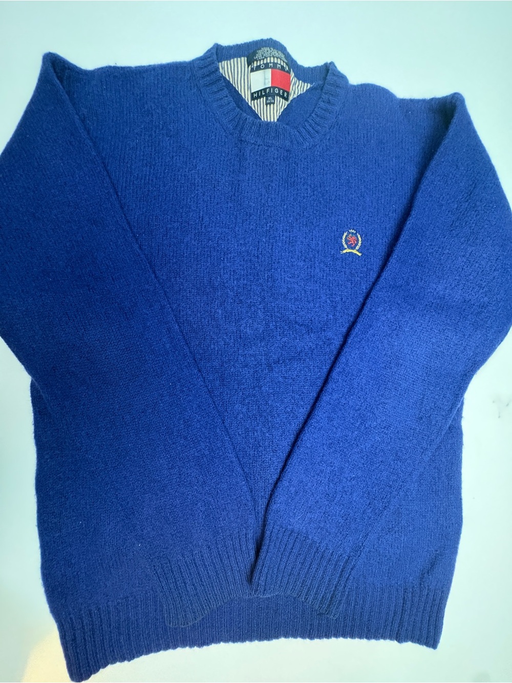 Tommy Hilfiger Blue Crewneck Sweater with Crest